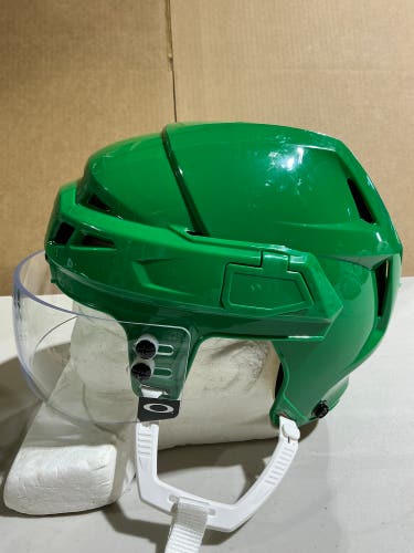 CCM Vector V08 Pro Stock Hockey Helmet Visor Combo Small Green WILD (Used) 51871