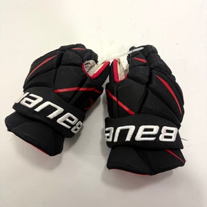 Used Black and Red Chicago Blackhawks Bauer Vapor 1X Gloves | 14" | BH279