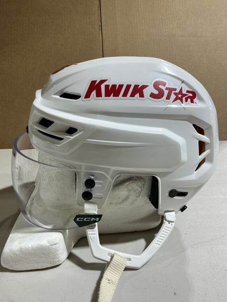 CCM Tacks 710 Pro Stock Hockey Helmet Visor Combo Medium White WILD (Used) 18561