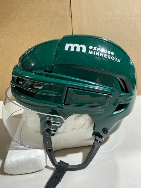 CCM Tacks 910 Pro Stock Hockey Helmet Visor Combo Medium Forest Green WILD (Used) 22686