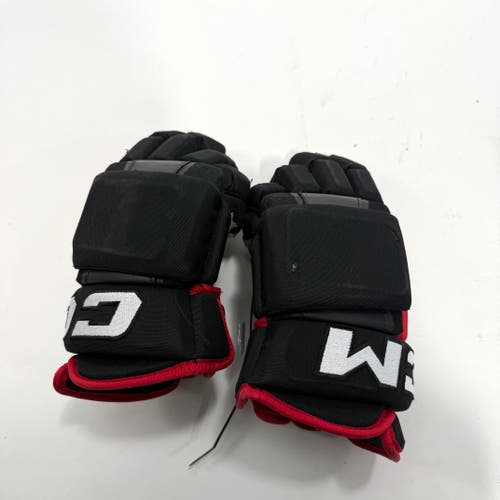 Used Black and Red Chicago Blackhawks CCM HG97 Gloves | 15" | BH273
