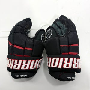 Used Black and Red Chicago Blackhawks Warrior Covert Pro Gloves | 13" | Reichel | BH278