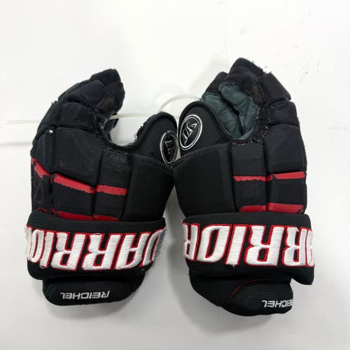 Used Black and Red Chicago Blackhawks Warrior Covert Pro Gloves | 13" | Reichel | BH278