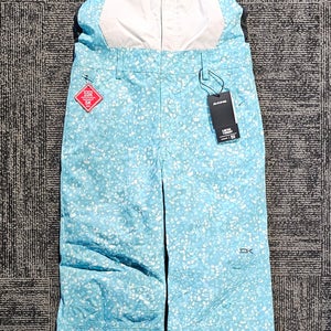 New Dakine Ski PantsDakine Youth Staple Bib Snow Pants Medium Blue Floral 10K Waterproof NWT