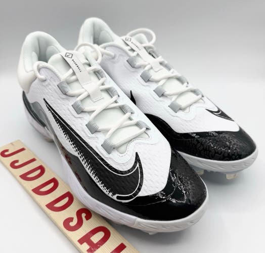 Nike Alpha Huarache Elite 4 Low Metal Baseball White Black FD2745-101 Men Sz 12
New Without Box