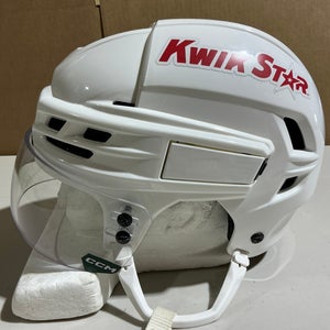 CCM Super Tacks X Pro Stock Hockey Helmet Visor Combo Large White WILD (Used) 43861