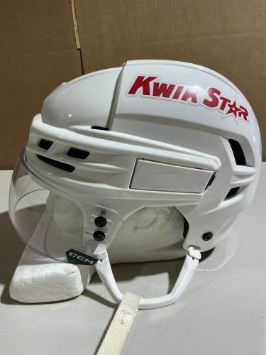 CCM Super Tacks X Pro Stock Hockey Helmet Visor Combo Large White WILD (Used) 43861
