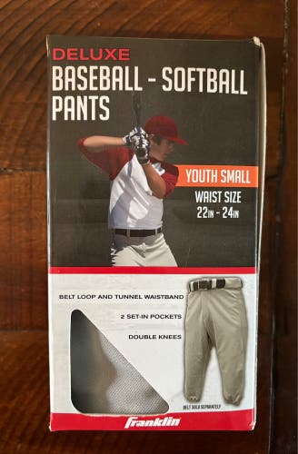 Gray Baseball/Softball Small Youth Franklin Game Pants (New)