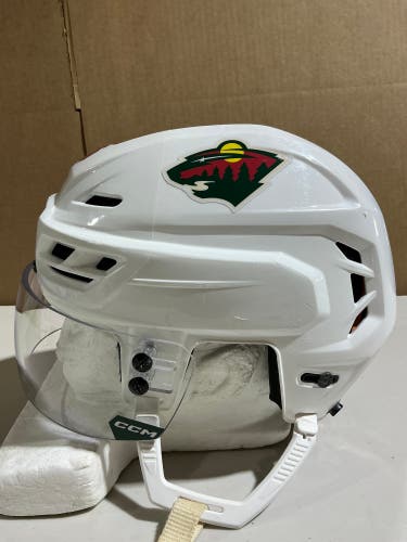 CCM Tacks 710 Pro Stock Hockey Helmet Visor Combo Medium White WILD (Used) 43150