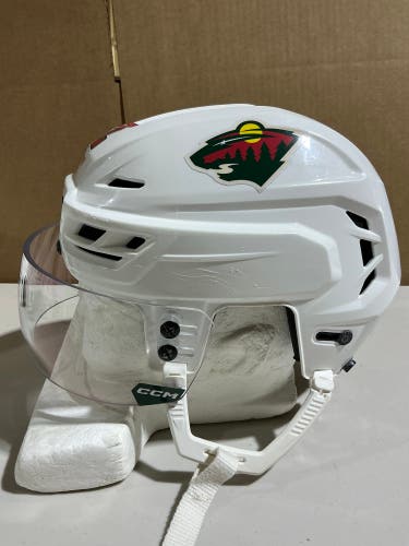 CCM Tacks 710 Pro Stock Hockey Helmet Visor Combo Small White WILD (Used) 82608