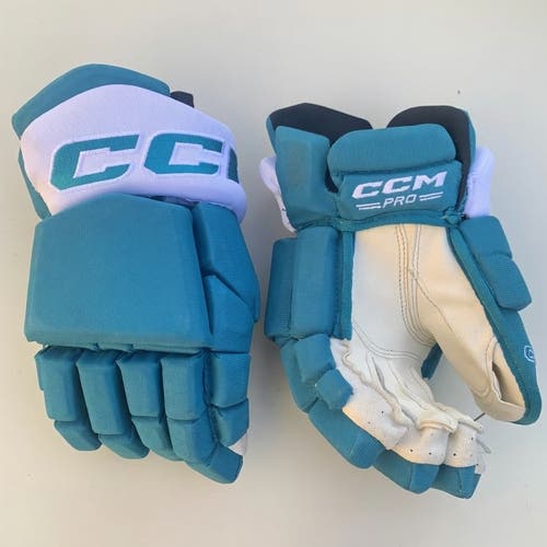13" San Jose Sharks Barracuda Teal CCM HGTKPP Tacks Used with New Palms *Read Full Description*