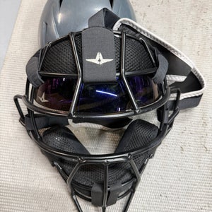 Matte Black All Star FM4000 Catcher's Mask and Evoshield Grey Skull Cap (Used)