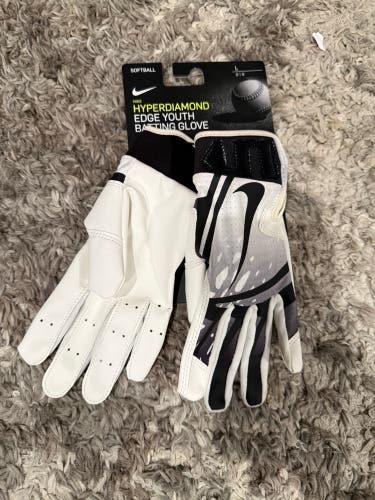Hyperdiamond Edge Youth Large Nike Batting Gloves (New)