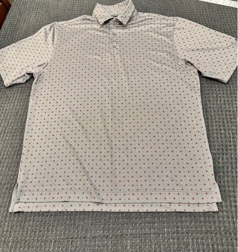 FootJoy gray polo with pink accents