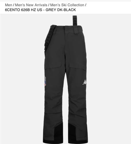 Kappa US SKI TEAM 6CENTO Men's Black 
Medium Ski Pants (Used)