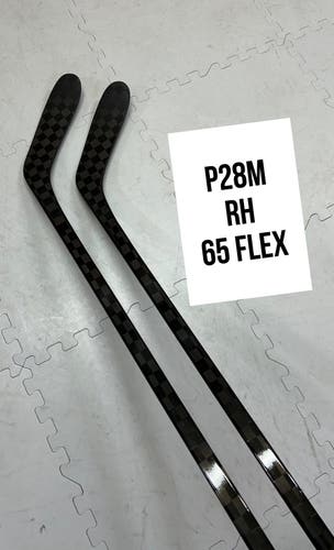 Senior(2x)Right P28M 65 Flex 63” ProBlackStock™ Unbranded Blackouts Pro Stock Hockey Sticks