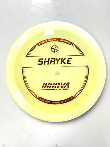 Used Innova SHRYKE PROTO GLOW CHAMPION Disc Golf Driver Cream White 11860-C000305385