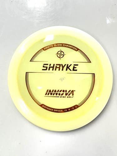 Used Innova SHRYKE PROTO GLOW CHAMPION Disc Golf Driver Cream White 11860-C000305384