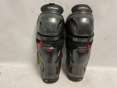 Used Bauer VAPOR 3X PRO Intermediate Shin Guards Black And Red 13" 11855-S000200173