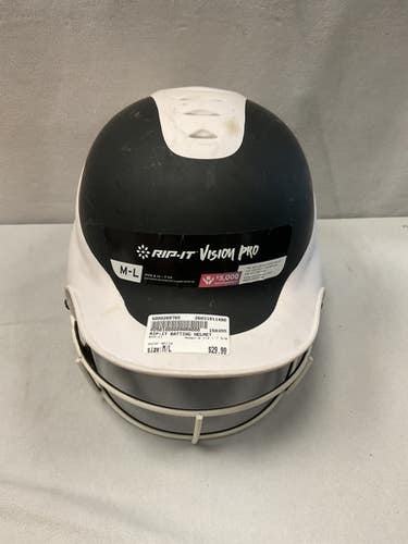 Used RIP-IT 6 1/2 - 7 3/8 Batting Helmet w/Mask White M/L 11490-S000269765