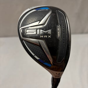 Used Taylormade SIM MAX Mens Hybrid Club RH 4 Hybrid 11490-S000269702