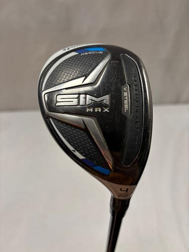 Used Taylormade SIM MAX Mens Hybrid Club RH 4 Hybrid 11490-S000269702