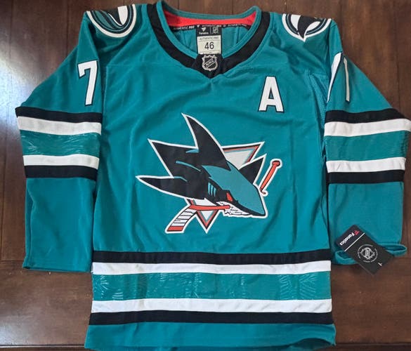San Jose Sharks Macklin Celebrini Adult Small (46) Black #71 NWT