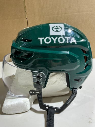 CCM Tacks 710 Pro Stock Hockey Helmet Visor Combo Medium Forest Green WILD (Used) 83771