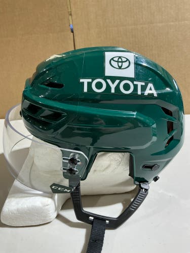 CCM Tacks 710 Pro Stock Hockey Helmet Visor Combo Medium Forest Green WILD (Used) 74136