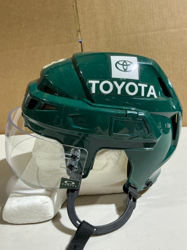 CCM Vector V08 Pro Stock Hockey Helmet Visor Combo Medium Forest Green WILD (Used) 83597