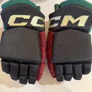 CCM HGTK Tacks Pro Stock Hockey Gloves 14” Black COYOTES 5386