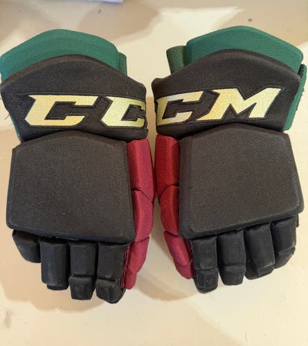 CCM HGTK Tacks Pro Stock Hockey Gloves 14” Black COYOTES 5319