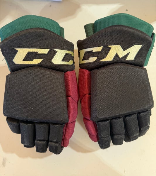 CCM HGTK Tacks Pro Stock Hockey Gloves 14” Black COYOTES 5319