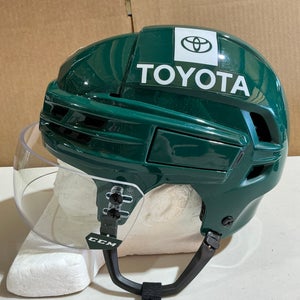 CCM Super Tacks X Pro Stock Hockey Helmet Visor Combo Medium Forest Green WILD (Used) 63691
