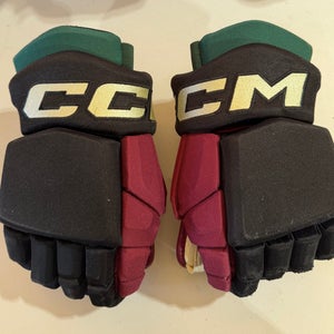 CCM HGTK Tacks Pro Stock Hockey Gloves 14” Black COYOTES 5342