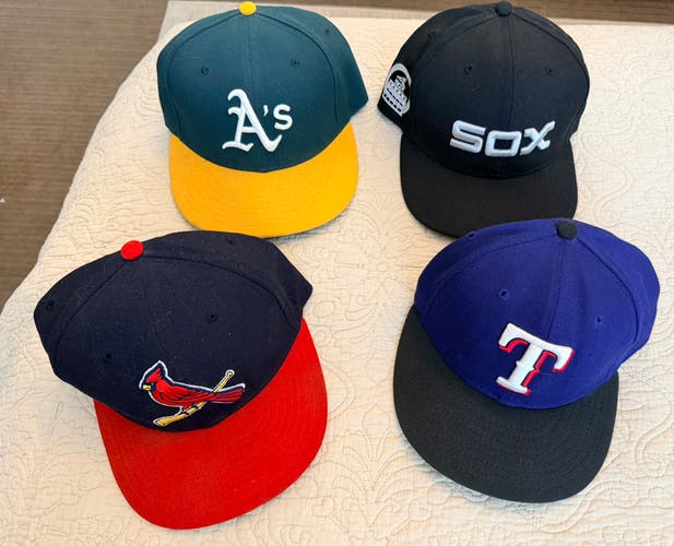 MLB 7 1/8 New Era Hats- 4 (Used)