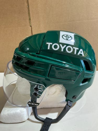 CCM Super Tacks X Pro Stock Hockey Helmet Visor Combo Medium Forest Green WILD (Used) 79207