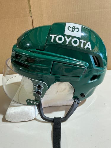 CCM Tacks 910 Pro Stock Hockey Helmet Visor Combo Medium Forest Green WILD (Used) 21607