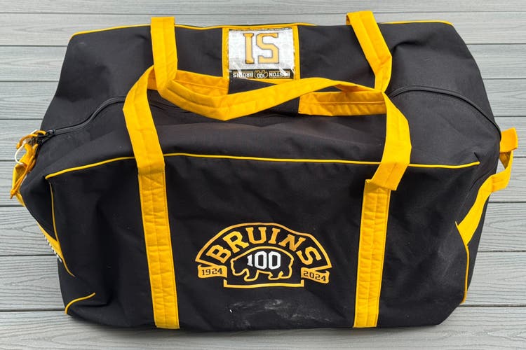 Game Used 2023-24 Boston Bruins Centennial Hockey Equipment Bag-Poitras