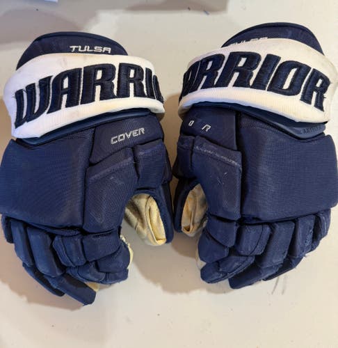 Warrior Covert QRE Pro Stock 14” Hockey Gloves Blue OILERS 5415