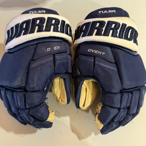 Warrior Covert QRE Pro Stock 14” Hockey Gloves Blue OILERS 5415