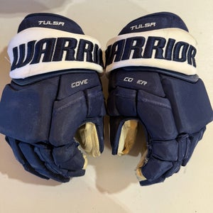 Warrior Covert QRE Pro Stock 14” Hockey Gloves Blue OILERS 5426
