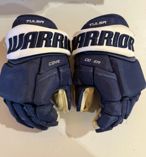 Warrior Covert QRE Pro Stock 14” Hockey Gloves Blue OILERS 5426