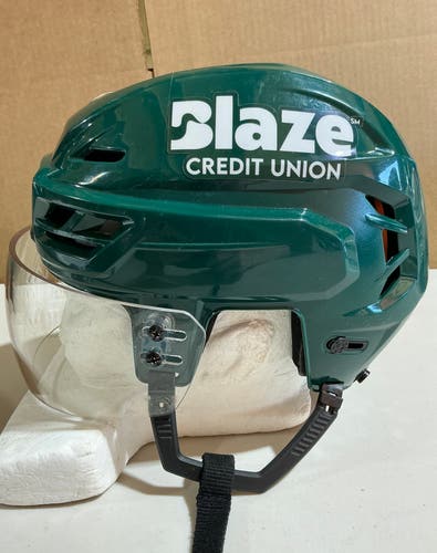 CCM Tacks 710 Pro Stock Hockey Helmet Visor Combo Medium Forest Green WILD (Used) 23925