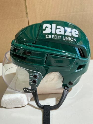 CCM Tacks 910 Pro Stock Hockey Helmet Visor Combo Medium Forest Green WILD (Used) 28148