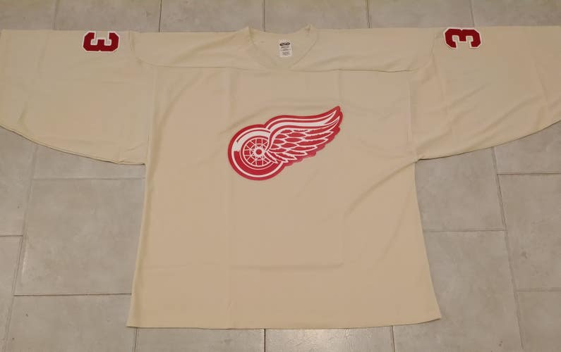 H6000G "Red Wings" Style Hockey Goalie Jersey - Goalie Sizes - SAND
