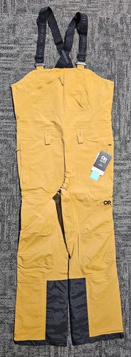 New Outdoor Research Carbide Bib Snow Pants Men’s Medium Brown Waterproof