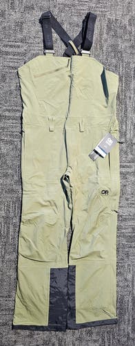 New Outdoor Research Carbide Bib Snow Pants Men’s Medium Green Waterproof