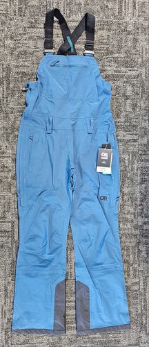 New Outdoor Research Carbide Bib Snow Pants Women’s Small Blue Waterproof