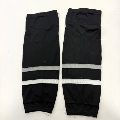 Used Black With Grey and White Stripe Practice Socks | 24" | A27